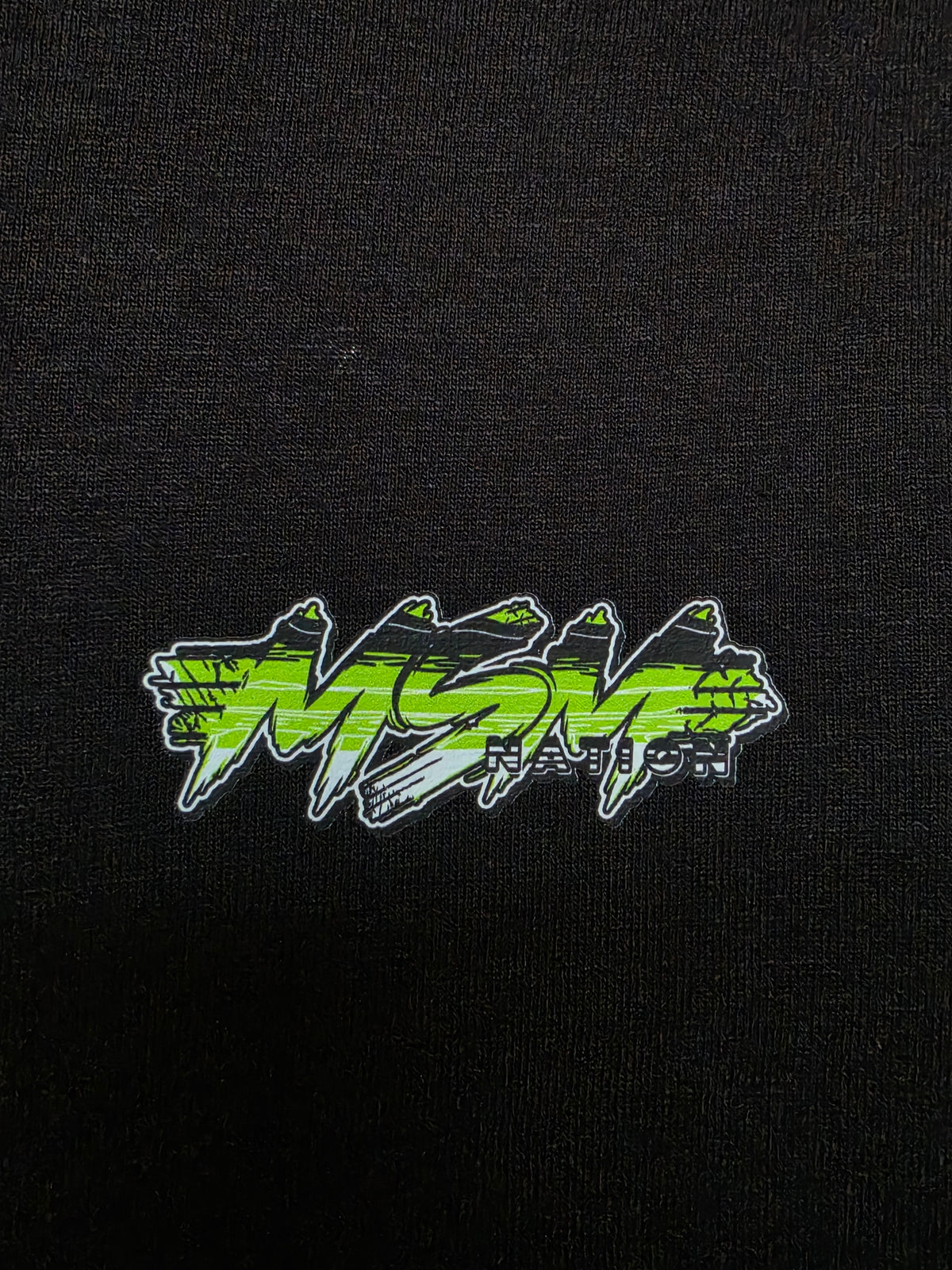 MSM Nation Black T-Shirt - Neon Green/White