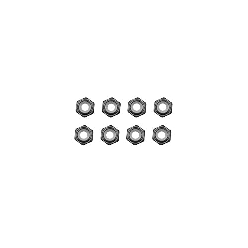 Factory Team M2 Locknuts, Black Aluminum (8pcs)