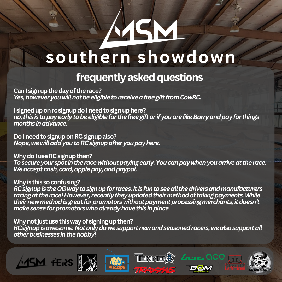 MSM Southern Showdown @ Shaw's RC | October 24 - October 26