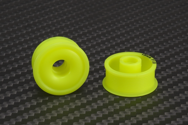 PN Racing Mini-Z 2WD Machine Delrin Cut Yellow Formula 8.5x19mm Flanged Wheel F15