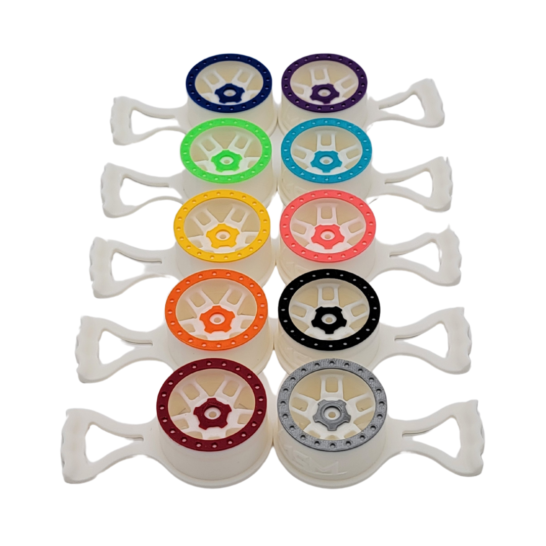White Base Beadlock Thumbsteer Wheel for TQ Remotes
