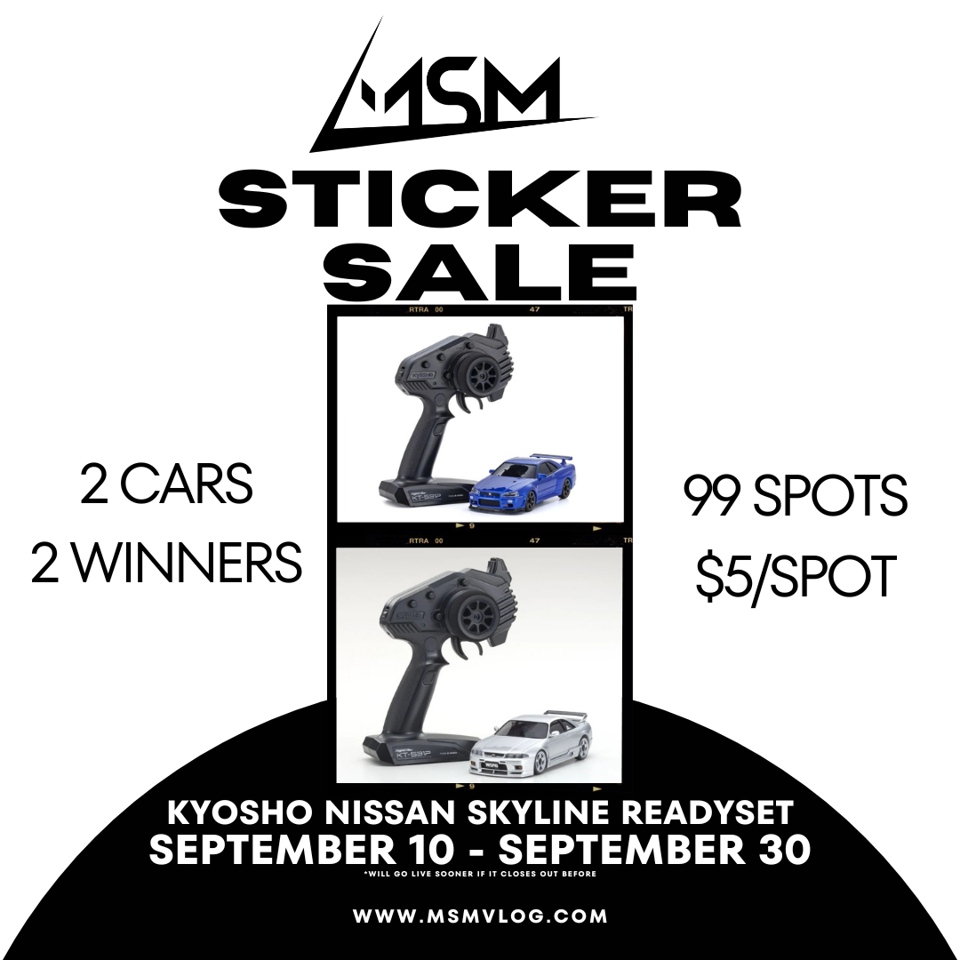 September 2026 Kyosho Nissan Skyline Ready Set Sticker Sale - 2 CARS + 2 WINNERS