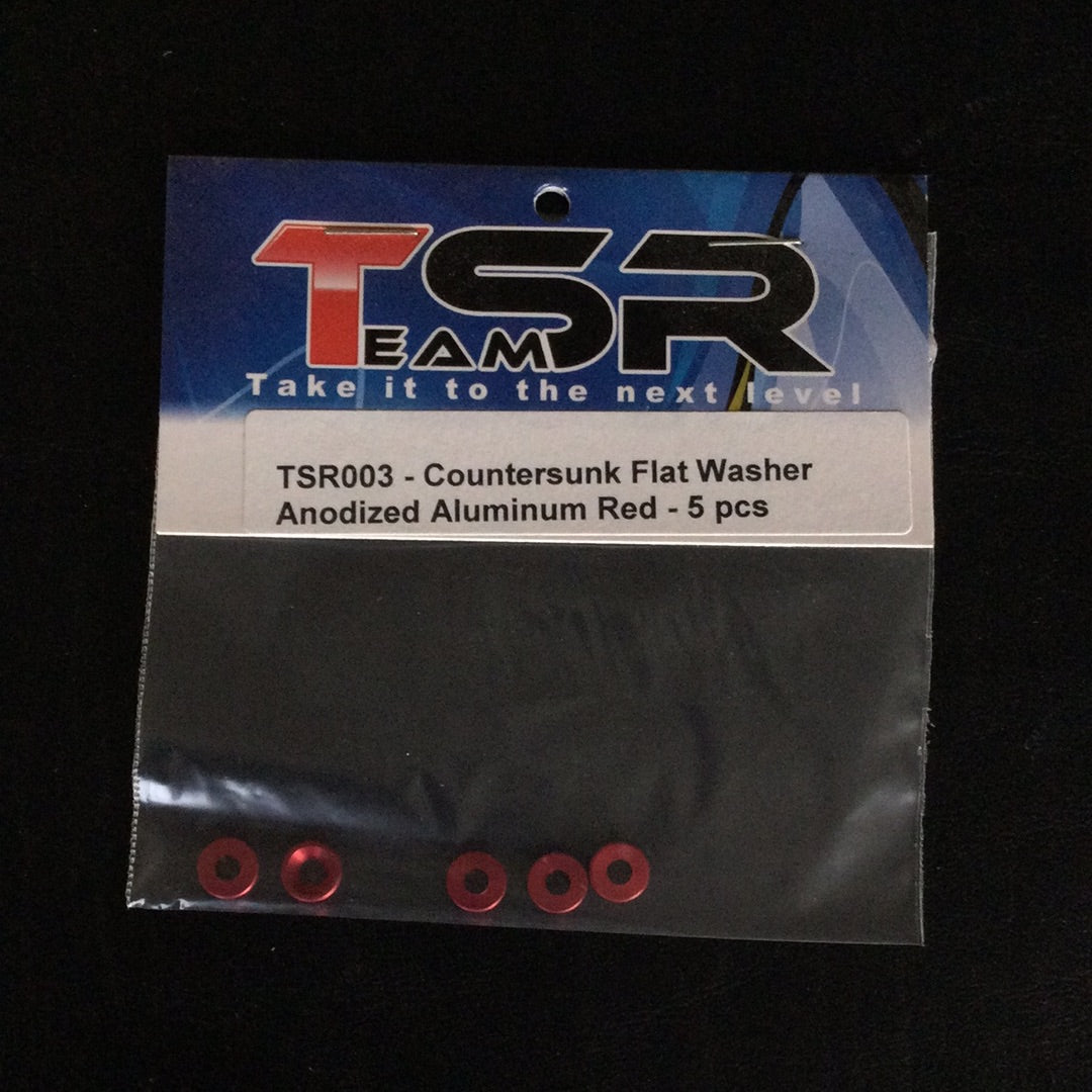 Anodized Aluminum Countersunk Washers 3mm 5 Pack