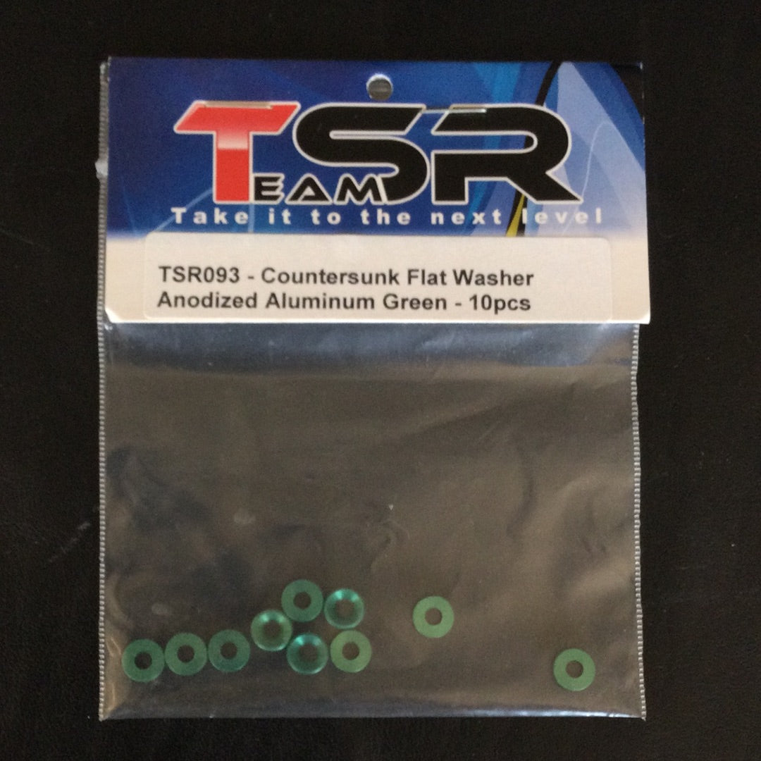 Anodized Aluminum Countersunk Washers 3mm 10 Pack