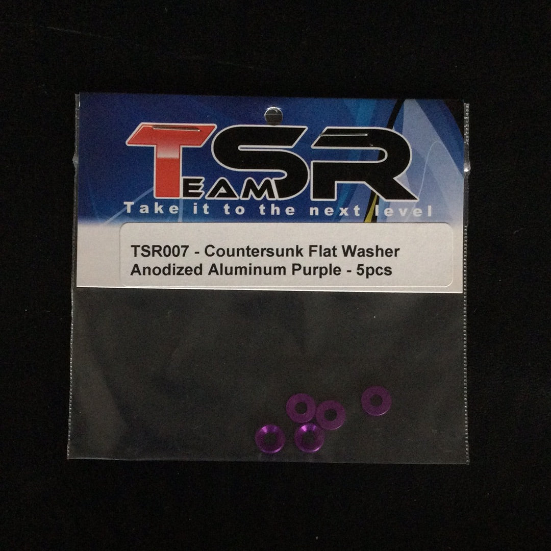Anodized Aluminum Countersunk Washers 3mm 5 Pack