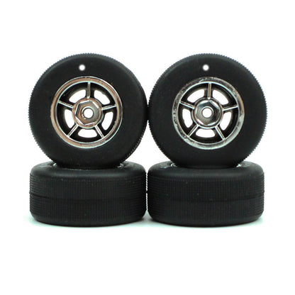 FR/RR Tires & Chrome Wheels, 1/24 Asphalt Late Model (4)