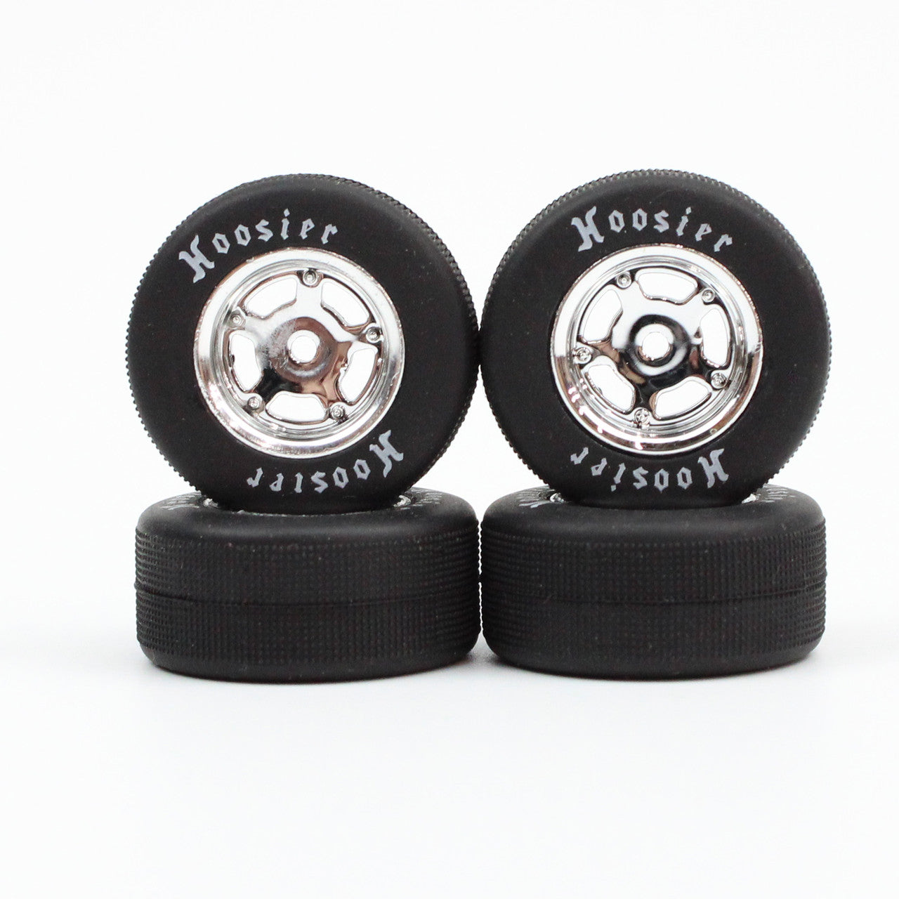 FR/RR Tires & Chrome Wheels, 1/24 Asphalt Late Model (4)