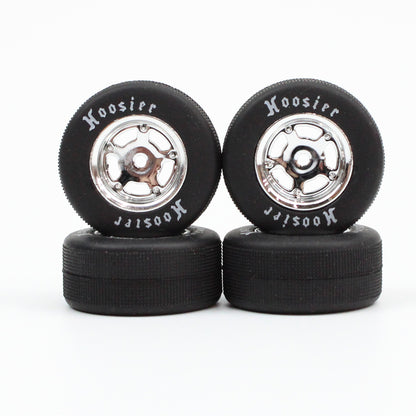 FR/RR Tires & Chrome Wheels, 1/24 Asphalt Late Model (4)
