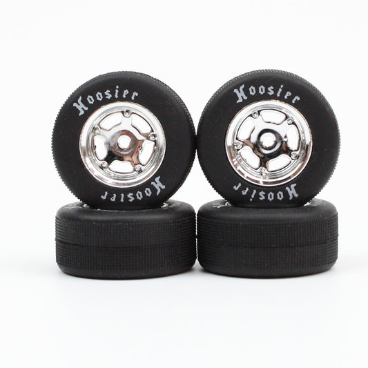 FR/RR Tires & Chrome Wheels, 1/24 Asphalt Late Model (4)