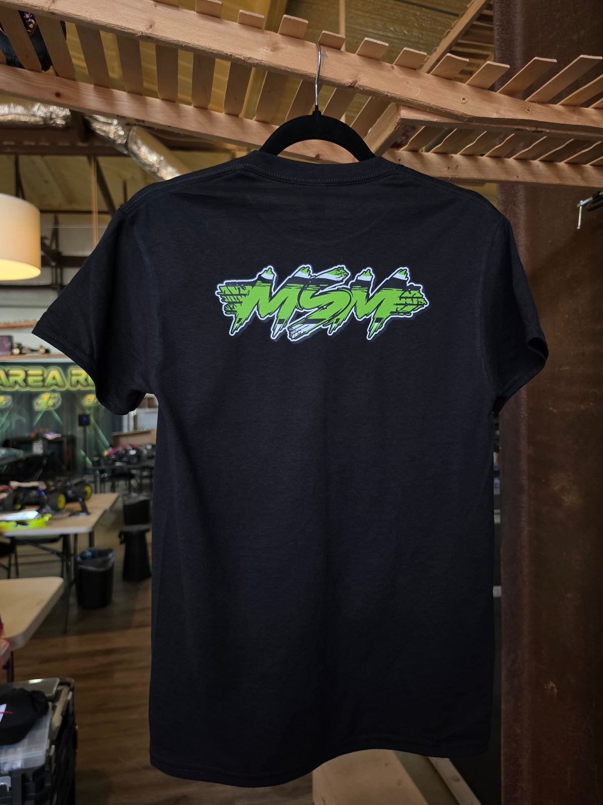 MSM Nation Black T-Shirt - Neon Green/White