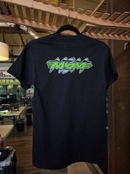 MSM Nation Black T-Shirt - Neon Green/White