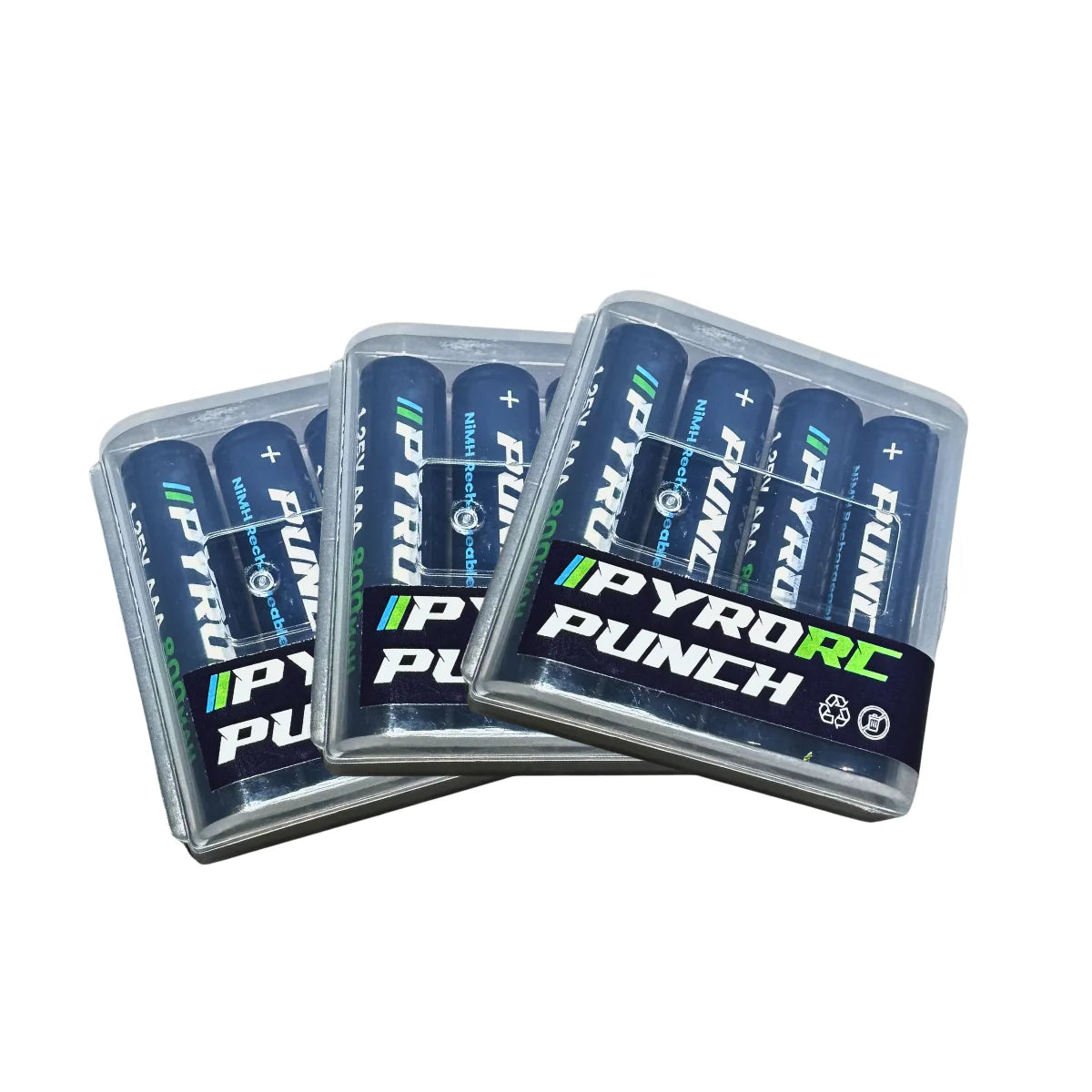 PyroRC Punch 800mAh NiMH AAA Rechargeable Batteries (4PCS)