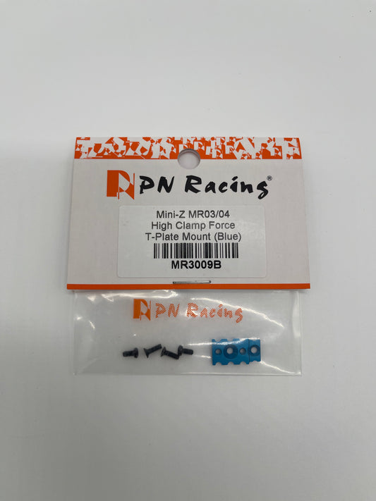 PN Racing Mini-Z MR03/MR04 High Clamp Force T-Plate Mount (Blue)