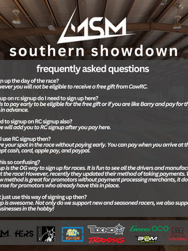 MSM Southern Showdown @ Oatesified RC Raceway | August 22-24