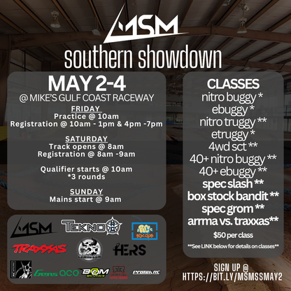 MSM Southern Showdown Mike's Hobby Race Entry