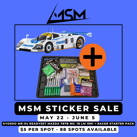 May Sticker Sale - Mini Z MR-04 Mazda 787B + Racer Starter Pack