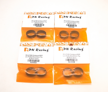 PN Racing Mini-Z KSK Compound RCP Low Profile Slick 8.5mm Tire 30 Shore (2pcs)