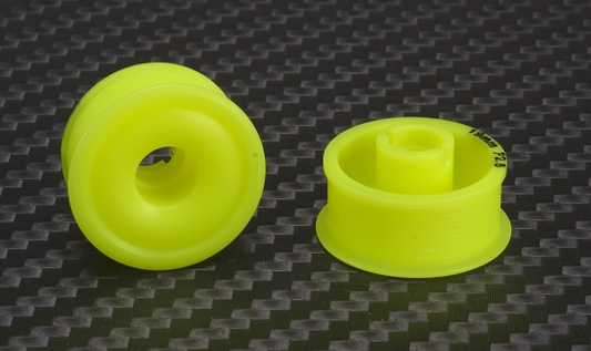 PN Racing Mini-Z 2WD Machine Delrin Cut Yellow Formula 8.5x19mm Flanged Wheel F25