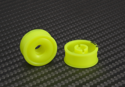 PN Racing Mini-Z 2WD Machine Delrin Cut Yellow Formula 8.5x20mm Flanged Wheel F0