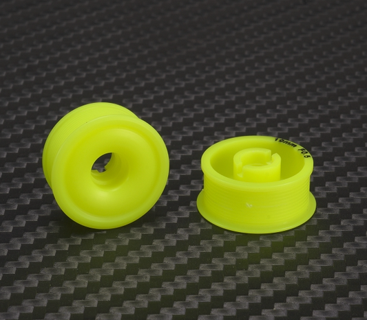 PN Racing Mini-Z 2WD Machine Delrin Cut Yellow Formula 8.5x19mm Flanged Wheel F05