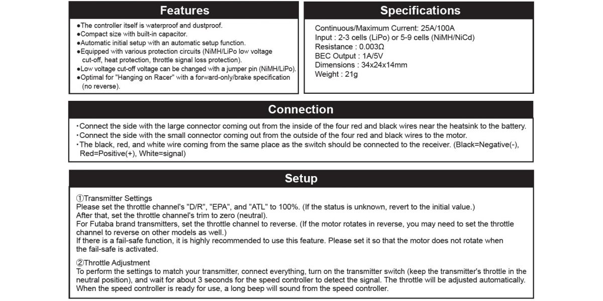 Speed Controller(for HANGING ON RACER) GPW17