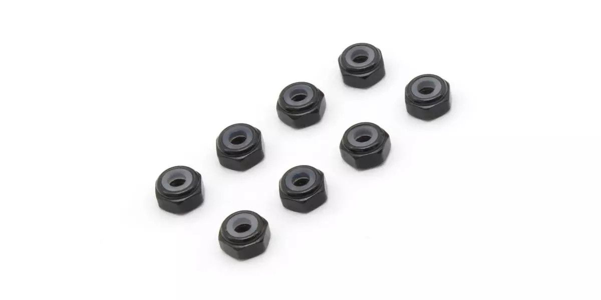 M2 Alu. Nylon Color Nut 8pcs (Black) MZW128BK