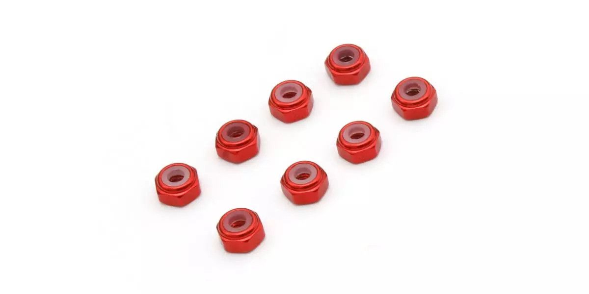 M2 Alu. Nylon Color Nut 8pcs (Red) MZW128R