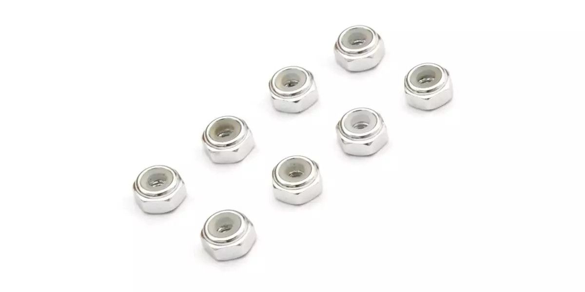 M2 Alu. Nylon Color Nut 8pcs (Silver) MZW128S