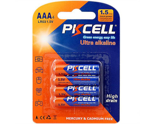 PKCell Ultra Alkaline AAA Batteries 4 Pack